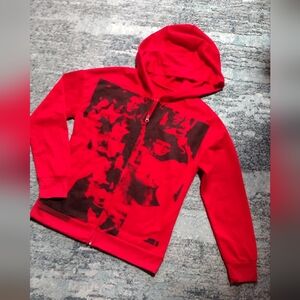 Red/Black Graphic Lightweight Hoodie